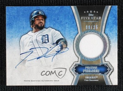 2012 Topps Five Star Relics Rainbow 6/25 Prince Fielder #FSAR-PF Auto 9us