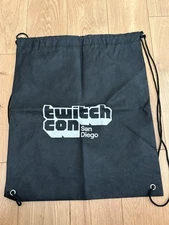 Twitch Con San Diego 2019 California Conventiom Black Drawstring Cinch Swag Bag