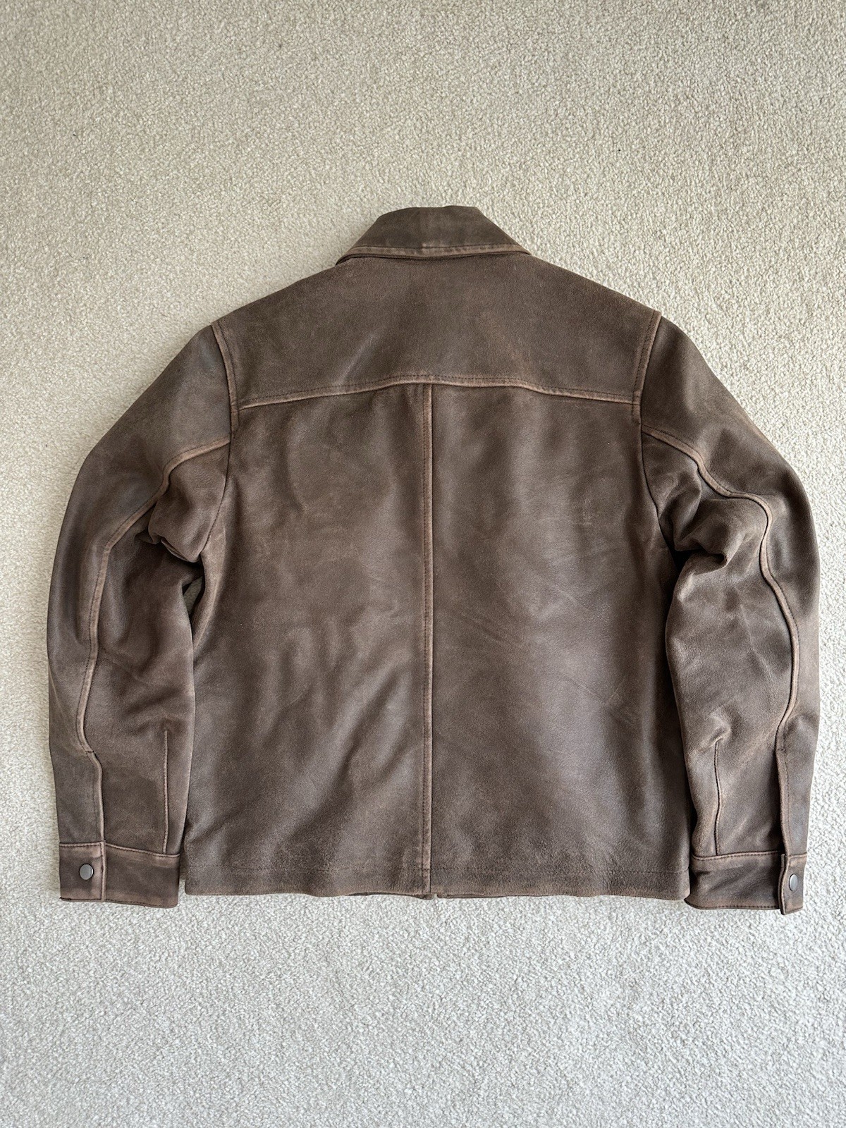 BNWT Zara Brown 100percent Goat Leather Jacket Small Sold Out image 9