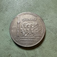 1985 Mexico: 200 Pesos Coin Commemorating 175 Anniversary Of Independence Mexico