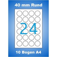 Runde Etiketten 40Mm 240 StüCk Luma Rund Etikett 10 Blatt A4 Aufkleber 40X40 Mm