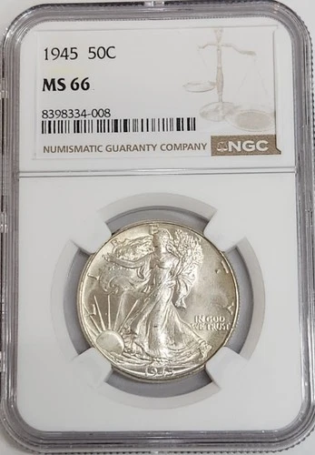 1945 MS66 Walking Liberty Half Dollar NGC