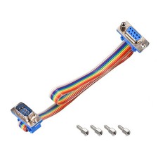 IDC Rainbow Wire Flat Ribbon Cable DB9 Male to DB9 Female Connector 2.54mm Pitch