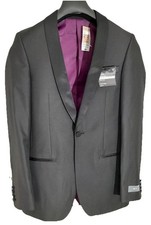 M&S Men’s Black Evening Wear Easycare Dinner Suit Slim Film Suit Jacket 34”/86cm