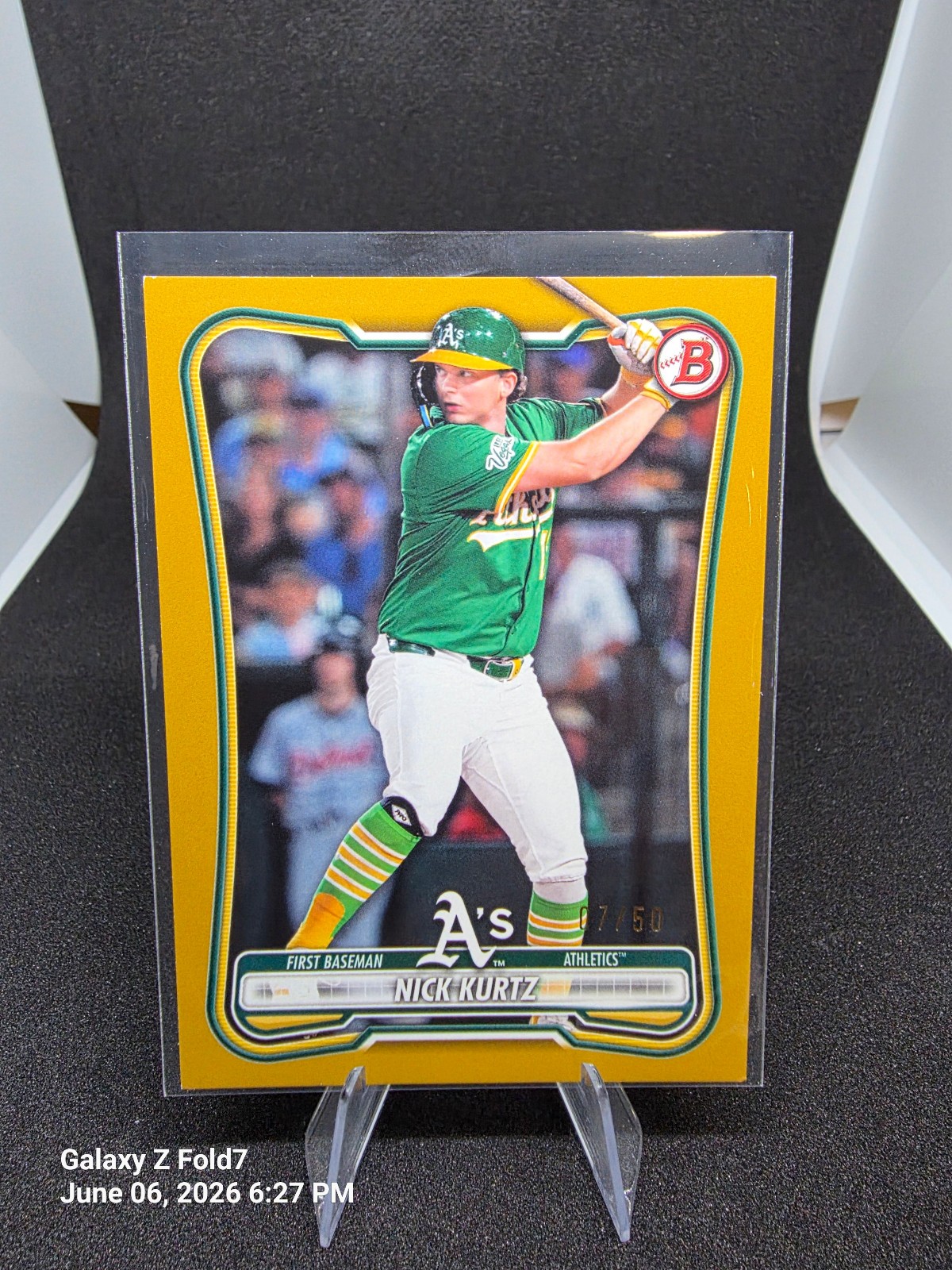 2026 Bowman Baseball Nick Kurtz #10 Gold Border /50 Oakland Athletics