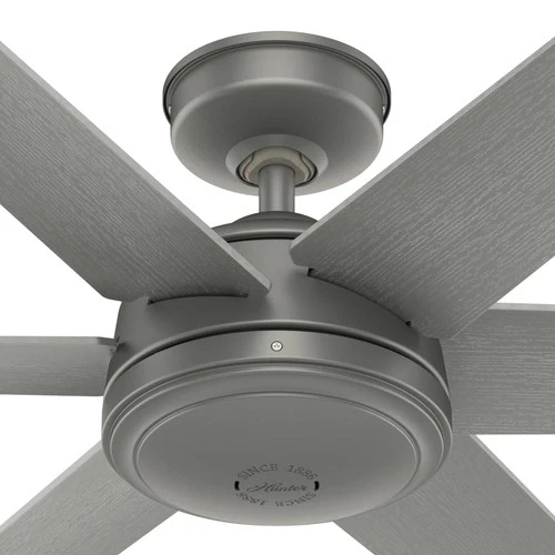 52" Hunter Jetty Matte Silver WeatherMax Outdoor Fan with Wall Control - Picture 4 of 7