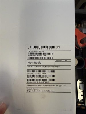 Apple Mac Studio M3 Ultra 32C/80C 512GB RAM 16TB SSD