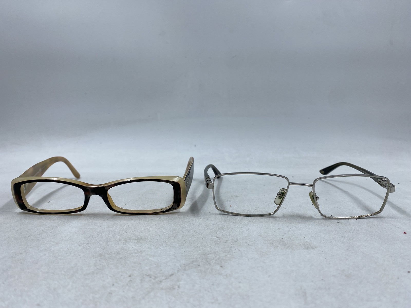 Versace Brown Tortoiseshell Rectangle Eyewear Gla… - image 2