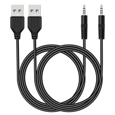 USB to 3.5mm Jack Audio Adapter, Male AUX Audio Jack to USB 2.0 Male Charge C...