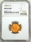1944-S Lincoln Cent NGC MS65RD Full Red Luster New Holder #T348W