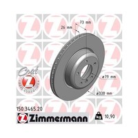1X Zimmermann Bremsscheibe Coat Z Vorderachse Ø 338Mm FüR BMW