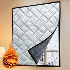Quilted Thermal Insulated Curtain Winter Window Curtain with Magic Tape Bedroom