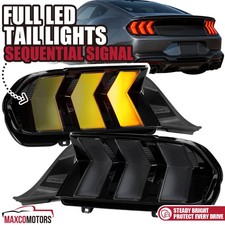 Smoke Fits 2024-2026 Ford Mustang LED Tail Lights DRL Switchback Signal Lamps