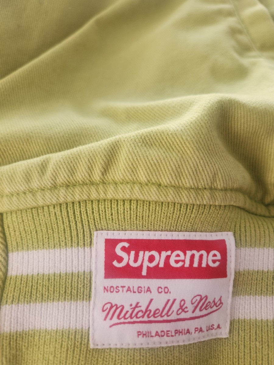 FW22 Supreme x Mitchell & Ness Doughboy Twill varsity jacket Green