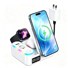 65W 8-in-1 Fast Wireless Charging Station Dock For Apple Samsung Devices