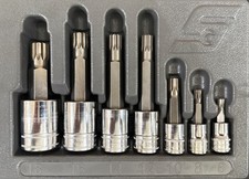 Snap On 7 pc 3/8” 1/2” Drive Metric Triple Square Socket Set 6-18 mm Excellent