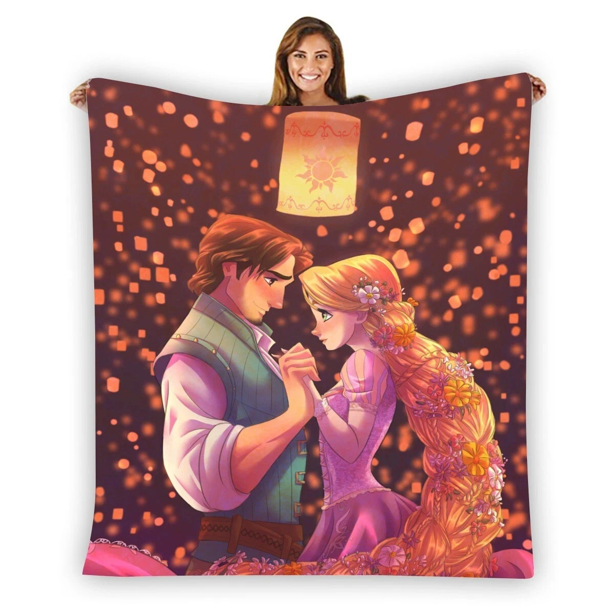 New! Rapunzel Love Romance Printing Fleece Blanket