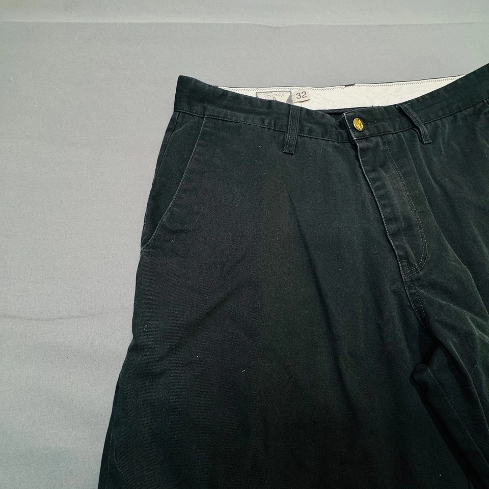 Volcom Shorts Mens 32 Chino Cotton Skateboard Dark Black - Image 4 of 4
