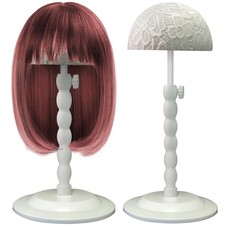 Adjustable Wig Holder With Lace, White Non-Slip Wig Head Stands For Styling