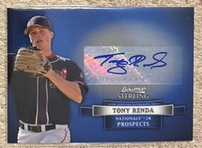 2012 Bowman Sterling Baseball - Tony Renda Prospect  Auto # BSAP-TRE Nationals