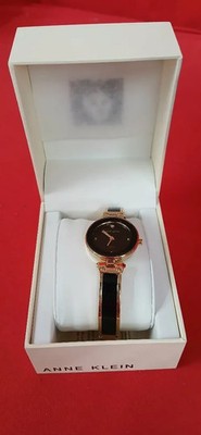 Anne Klein Womens Genuine Diamond Dial Watch AK/1980BKGB NEW IN BOX!