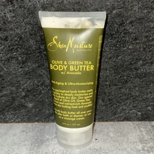 Shea Moisture Olive & Green Tea Body Butter w/Avocado Anti-Aging, 6 fl oz, NEW