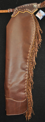 Custom Made Distressed Leather Chaps/New Shotgun Chaps/Made In USA