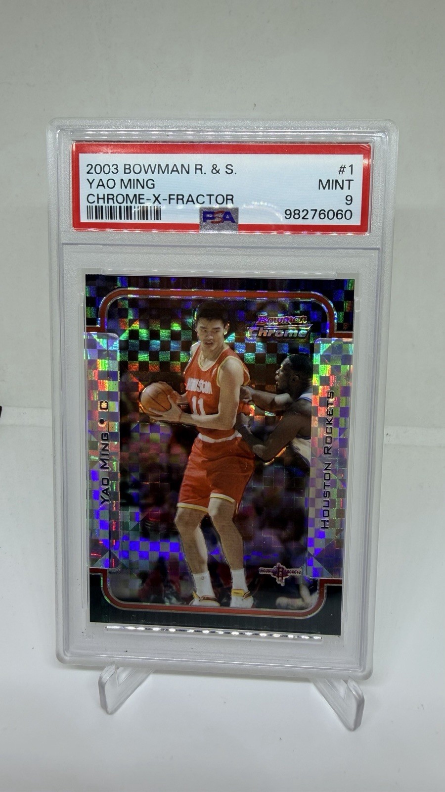 2003 Bowman Chrome X-Fractor Yao Ming #1 PSA 9 MINT Rockets LOW POP SP /150