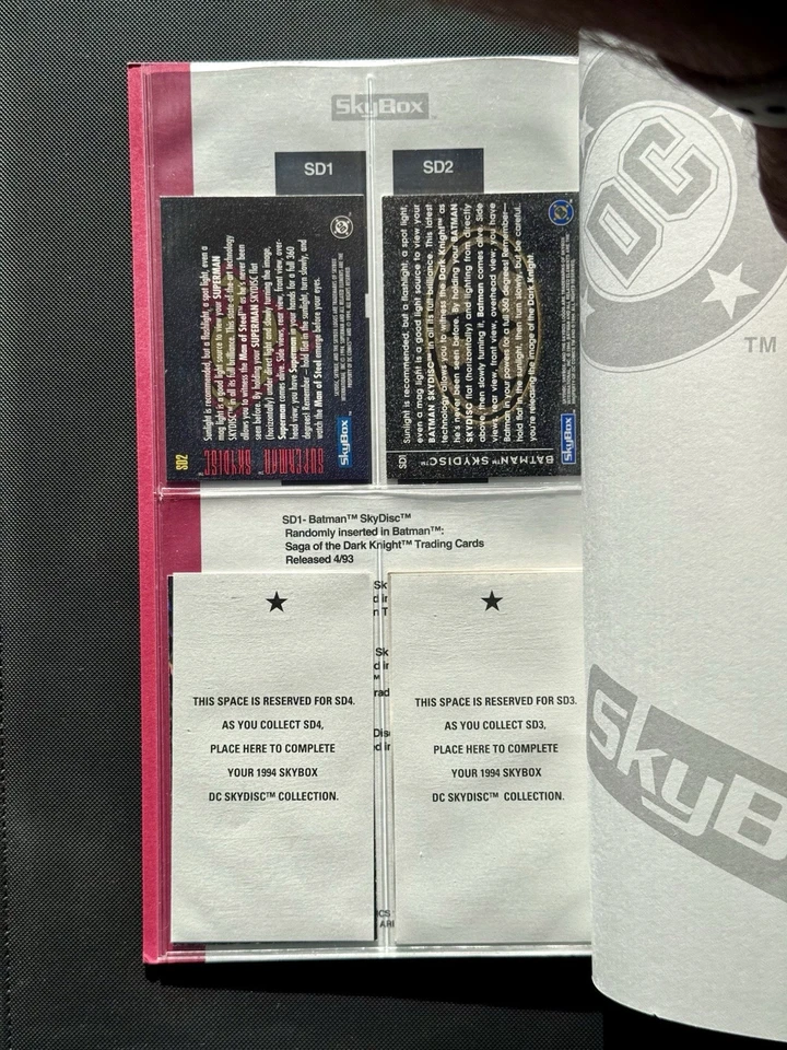 1994 Skybox Skydisc Card Collection Complete 4 Card Lot Batman Superman Vertigo - Image 2 of 4