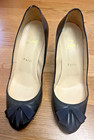 CHRISTAIN LOUBOUTIN ITALY SHOES LEATHER ROUND TOE BOW HEELS 3.5" BLACK  SZ 39 — photo 10