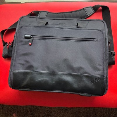 Lenovo ThinkPad 17  Large Laptop Black Carrying Case Bag W Strap Leather Handles