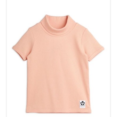 Mini Rodini Ribbed Short Sleeve Turtleneck Top Preppy Quiet Luxury Sustainable