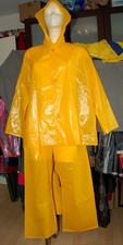 NEU! PVC Regenanzug + Kapuze Regenjacke Regenhose Regen Jacke Mantel Hose 52 /L