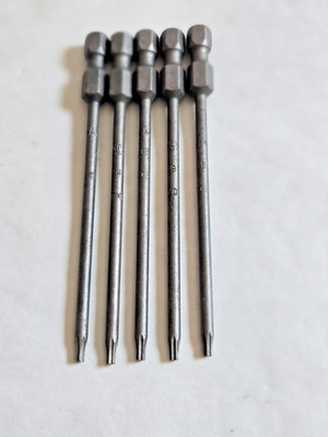 APEX 49B-TX08 SET OF 5 TORX POWER BITS, 1/4'' X 3 1/2'' OAL, T8