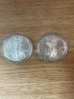 Lot of (2) 2020 Walking Liberty American Eagles 1 oz Uncirculated Silver Coins