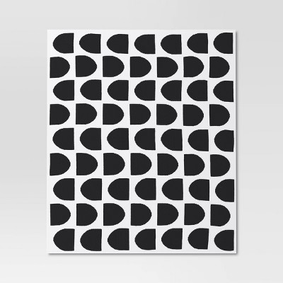 Threshold 60x50" Geometrisch Jacquard Strick Wende Überwurf Decke, Schwarz - Bild 2 von 4