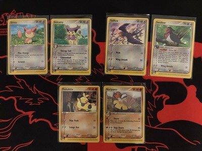 Pokemon Ruby & Sapphire 2003 Card Lot Of 6 With 3sets Of  Matching Evolutions LP