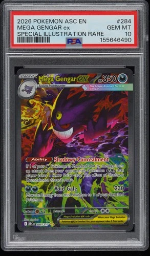 2026 POKEMON ASC EN-SPECIAL ILLUSTRATION RARE #284 MEGA GENGAR EX PSA 10