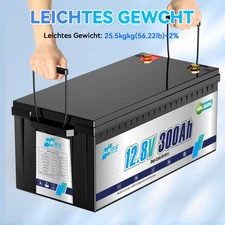 12V 300Ah Deep Cycle Lithium Battery LiFePO4 200A BMS for RV Solar Boat Off-grid
