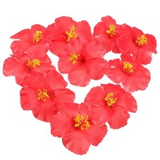 Hibiscus Artificial Flowers 10Pcs Lifelike Faux Tropical Flower Heads for DIY...