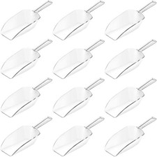 12 Pack 6.7" Mini Acrylic Plastic Ice Scoops Multi Purpose Clear Candy Scoops