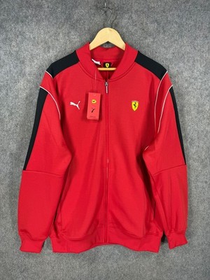Ferrari MT7 Track Jacket Mens Size UK XL Red Puma Jacket Black ZipUp Sports BNWT