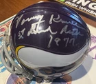 Minnesota Vikings Tommy Kramer Signed Mini Helmet with inscription