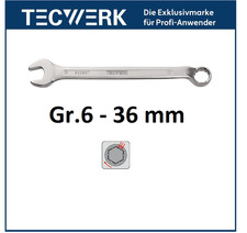 TECWERK Chrome Vanadium - Ring-Maulschl&uuml;ssel ,Ringseite 10&deg;gekr&ouml;pft SW 6 - 36 mm