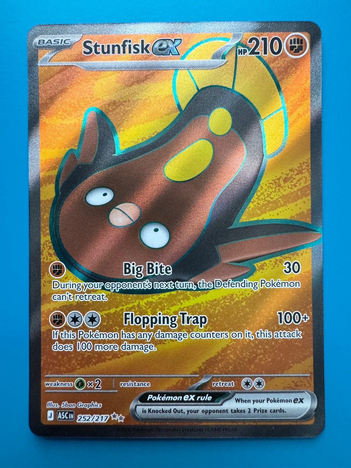 Stunfisk ex 252/217 Ultra Rare Ascended Heroes Pokemon Holo Near Mint