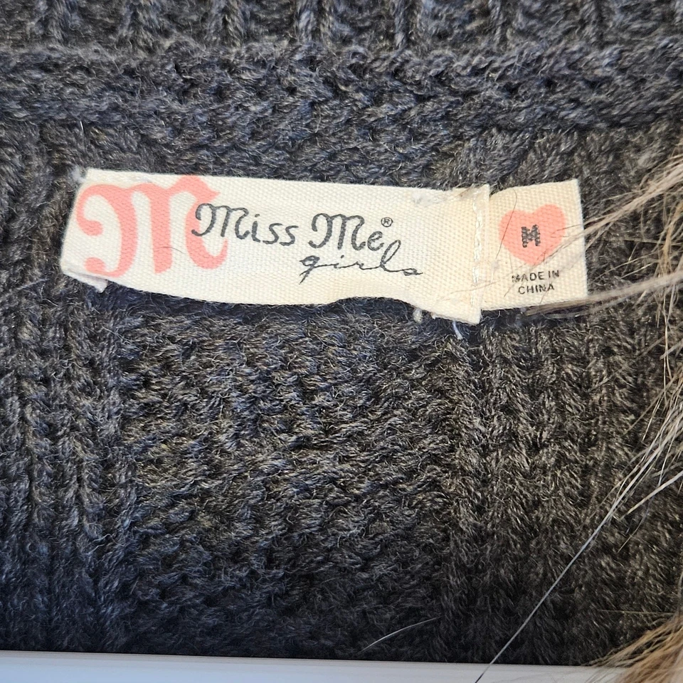 Chaleco Miss Me Niñas Talla Mediana Marrón Imitación Piel Peludo Mob Esposa Boho Capas Foto 3 de 4