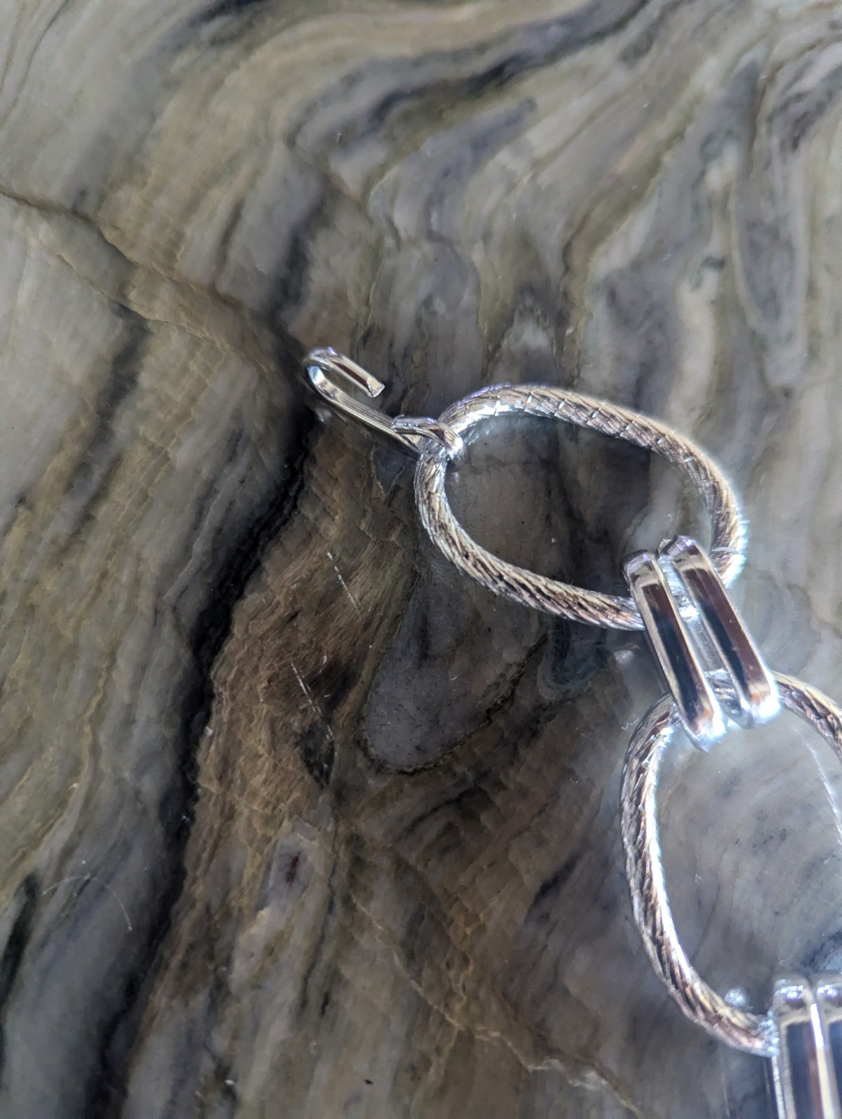 Silver Necklace Dangle Statement Chain, Large & B… - image 8