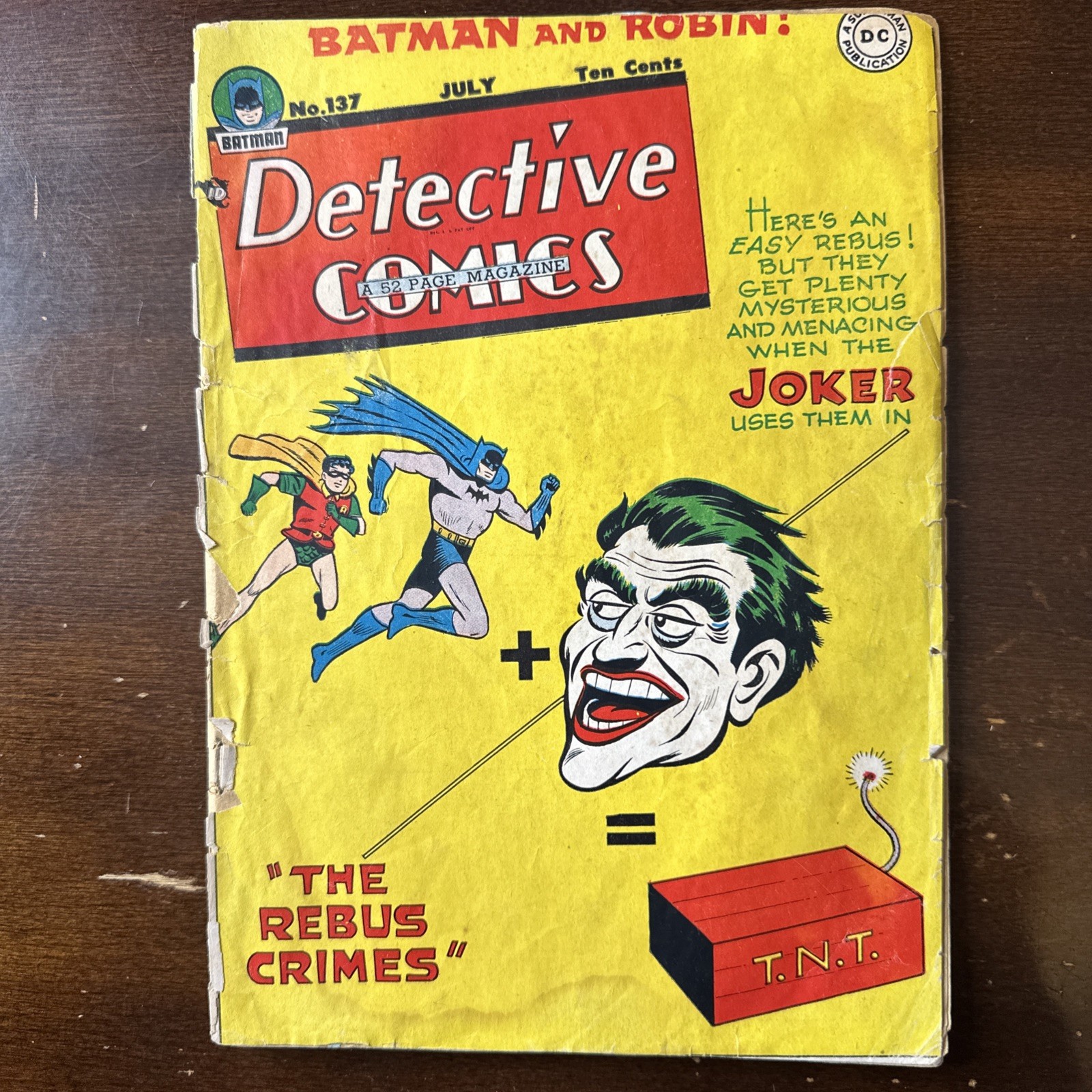 Detective Comics #137 1948 DC Comics Batman Joker Golden Age