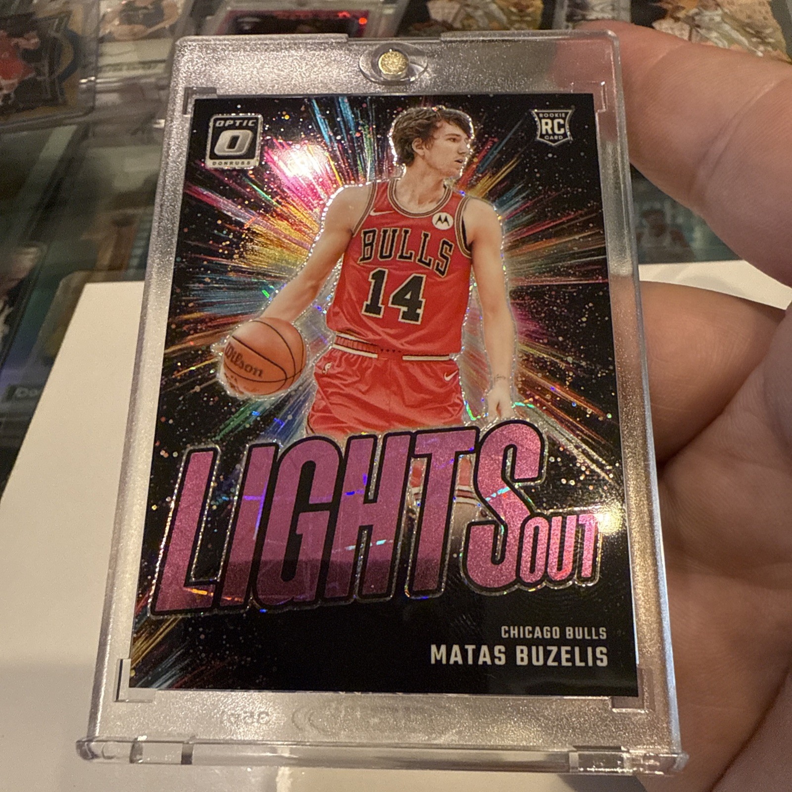 2024-25 Donruss Optic MATAS BUZELIS Lights Out Pink Velocity #5/79 🔥 Bulls RC