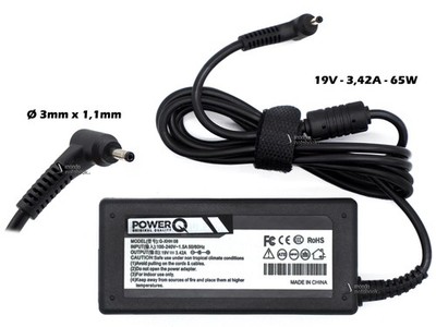 Netzteil PowerQ 65W 19V 3,42A (3x1,1)mm Für ACER Tablet Iconia W700P